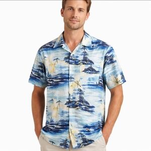 Vintage Hawaiian Aloha Shirt Men’s Small Blue Floral Waikiki Wear